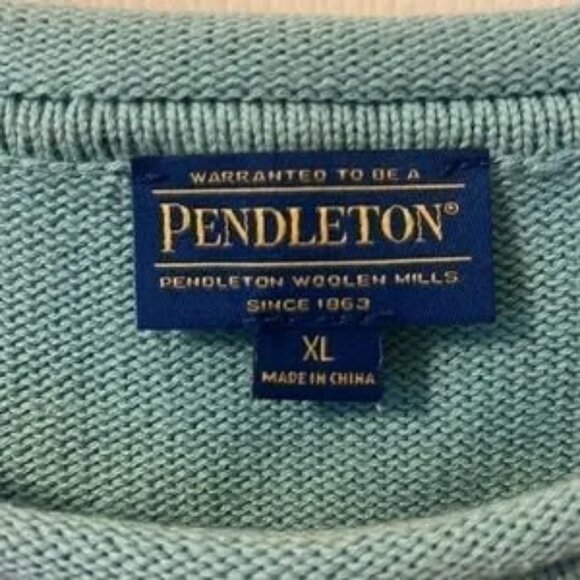 PENDLETON light teal striped sweater size XL - Picture 3 of 5